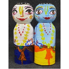 Krsna-Balarama Wooden Peg Toys